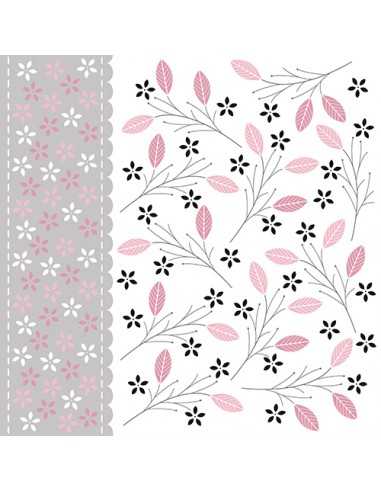 Servilletas de papel decoradas rosa gris  33 x 33 cm Romantic