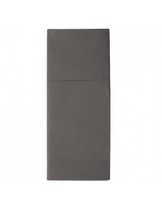 Servilletas papel calidad airlad dobladas funda cubiertos gris antracita