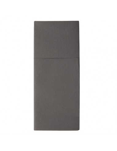 Servilletas papel calidad airlad dobladas funda cubiertos gris antracita