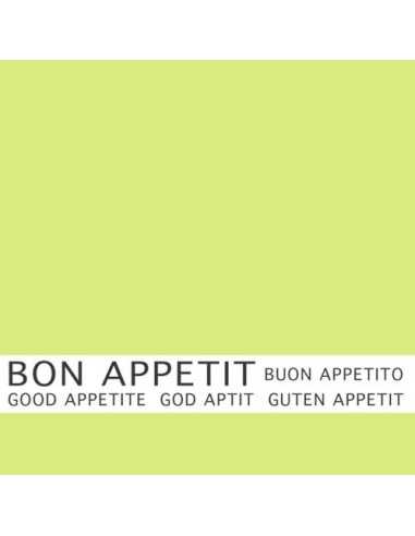 Servilletas papel verde lima impresa Bon Appetit 33 x 33 cm
