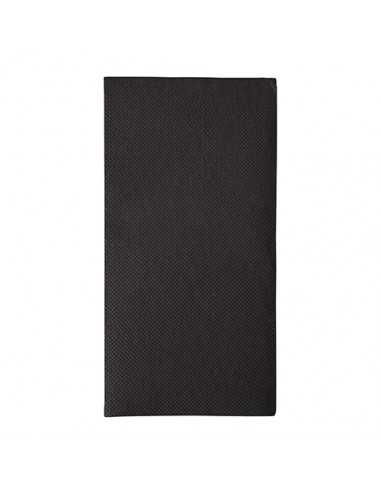 Guardanapos papel aparência de tecido cor preto Royal Collection 1/8 40 x 40 cm