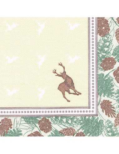 Guardanapos de papel aspeto tecido decorados Majestic Deer 0 x 40 cm Royal Collection