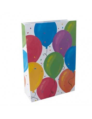 Sacos de papel decorados  com balões de cores 28 x 19 x 7 cm