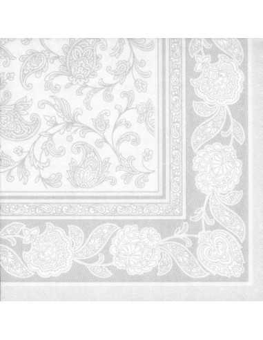 Guardanapos de papel decorados cor branco Royal Collection 40 x 40 cm "Ornaments"