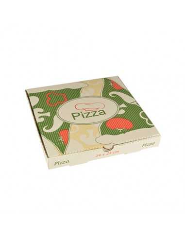 100 Caixas de Pizza em Celulose  24 x 24 x 3 cm Pure