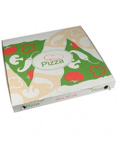 Cajas para pizza cartón decoradas grande 50 x 50 cm Pure