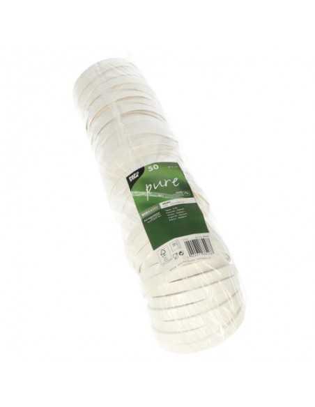 Tapas para vaso cartón blanco con agujero compostables Ø 8 cm Pure