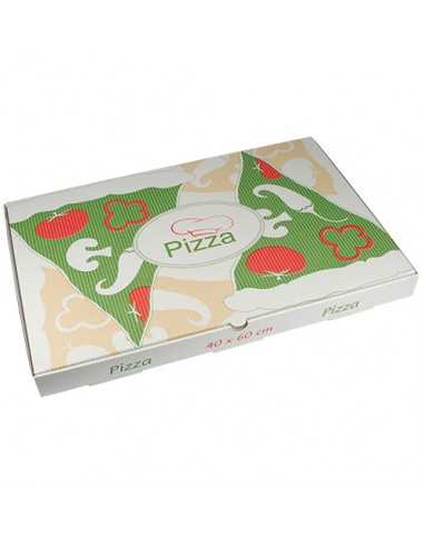 Cajas para pizza rectangulares celulosa Pura decoradas 40 x 60 cm Pure