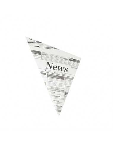Cones de papel para fritos Newsprint anti gordura 250gr