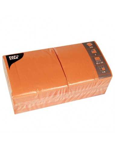 Guardanapos de papel cor laranja nectarina 33 x 33 cm