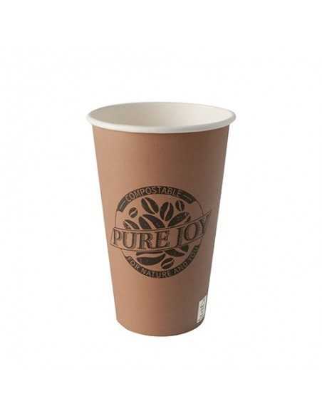 Vasos café para llevar cartón color marrón Pure Joy 400ml