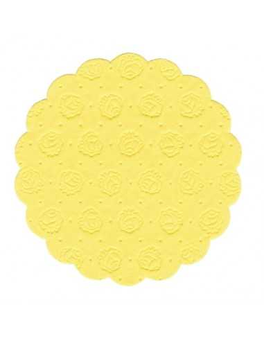 Bases para chávenas papel amarelo redondo  Ø 9 cm