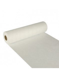 Camino de mesa papel blanco aspecto tela resistente al agua Soft Selection 24 m x 40 cm