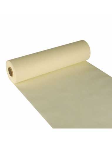 Camino de mesa papel crema aspecto tela resistente al agua Soft Selection 24 m x 40 cm
