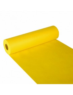 Camino de mesa papel amarillo aspecto tela resistente al agua Soft Selection 24 m x 40 cm