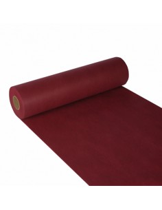 Camino mesa papel burdeos aspecto tela resistente al agua Soft Selection 24 m x 40 cm