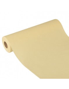 Camino mesa papel aspecto tela impermeable color champan Soft Selection Plus 24 m x 40 cm