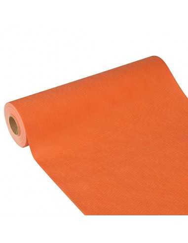 Toalha centro mesa papel aspeto tecido laranja Soft Selection Plus 24 m x 40 cm