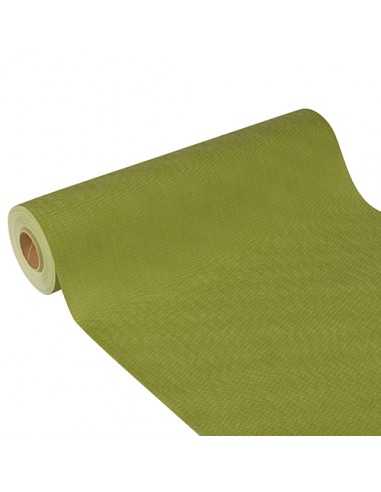 Corredor de mesa papel aspeto tecido verde azeitona Soft Selection 24 m x 40 cm