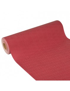 Camino mesa papel aspecto tela impermeable color burdeos Soft Selection Plus 24 m x 40 cm