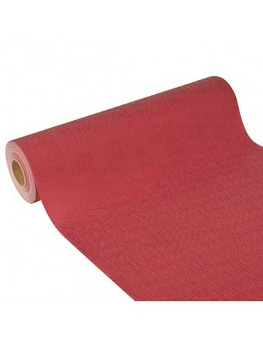 Toalha centro mesa papel aspeto tecido bordô Soft Selection 24 m x 40 cm