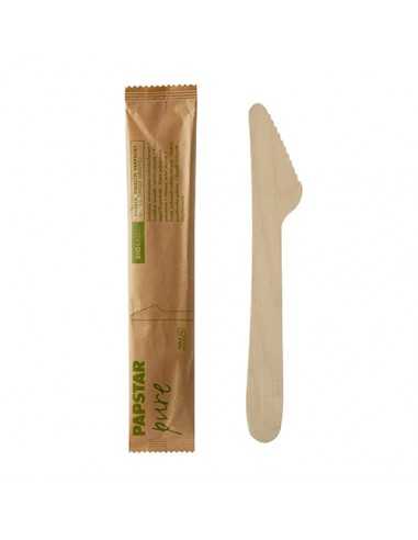 Cuchillos de madera envueltos Individualmente 15,5 cm Pure