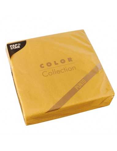 Servilletas de papel hosteleria económicas microgofrado punta a punta  amarillo 38 x 38 cm