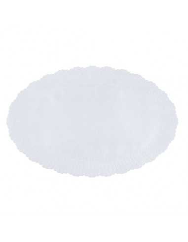 Naperons de papel cor branco forma  oval 35,5 x 23 cm