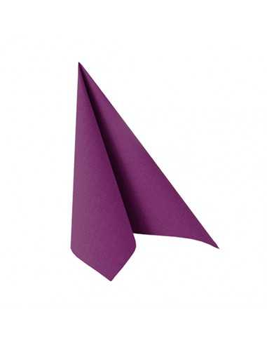 Servilletas papel aspecto tela Royal Collection color morado 25 x 25 cm