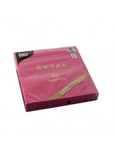 Servilletas papel aspecto tela rosa fucsia Royal Collection 33 x 33 cm