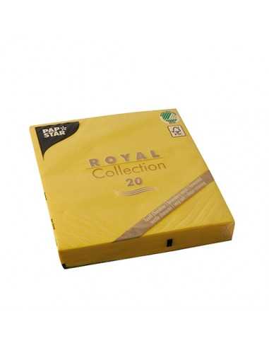 Guardanapos papel aparência tecido amarelo Royal Collection 33 x 33 cm
