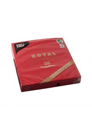 Servilletas papel aspecto tela color rojo Royal Collection 33 x 33 cm