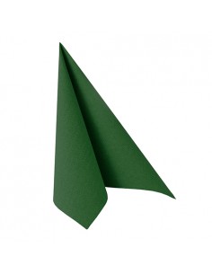 Servilletas papel aspecto tela color verde oscuro Royal Collection 33 x 33 cm