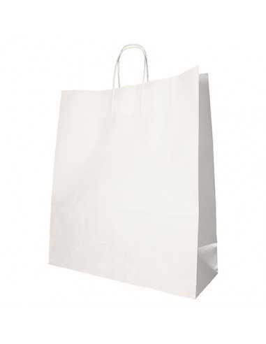 Bolsas de papel kraft con asa retorcida color blanco 41 x 35 x 14 cm