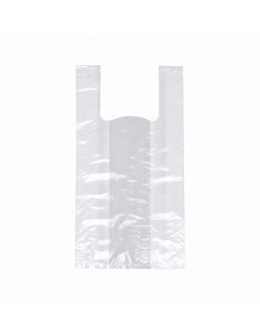 Bolsas camiseta de plástico comercios color blanco 55 x 22 x 15 cm