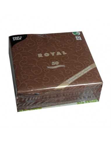 Servilletas papel decoradas color marrón 40 x 40 cm Royal Collection Casali