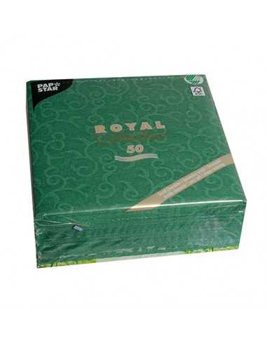 Guardanapos papel decorados cor verde escuro Royal Collection 40 x 40 cm Casali