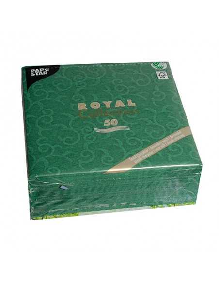 Servilletas papel decoradas color verde 40 x 40 cm Royal Collection Casali
