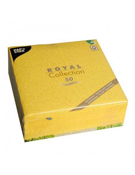 Servilletas papel decoradas color amarillo 40 x 40 cm Royal Collection Casali