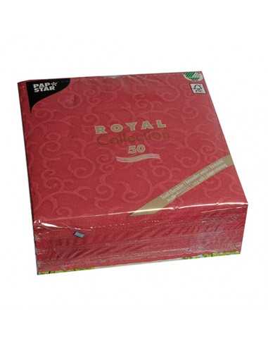 Servilletas papel decoradas color burdeos 40 x 40 cm Royal Collection Casali