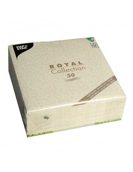 Servilletas papel decoradas color crema 40 x 40 cm Royal Collection Casali