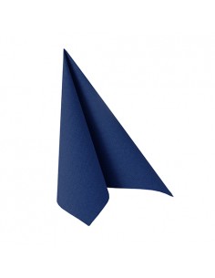 Servilletas papel aspecto tela Royal Collection color azul oscuro 25 x 25cm