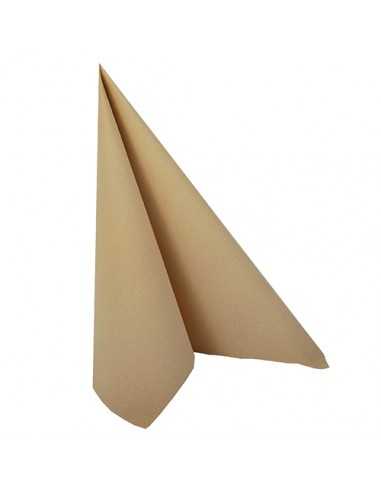 Servilletas papel aspecto tela marrón arena Royal Collection 33 x 33 cm