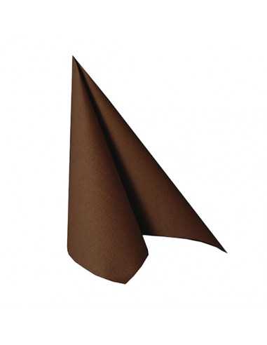 Servilletas papel aspecto tela marrón Royal Collection 33 x 33 cm