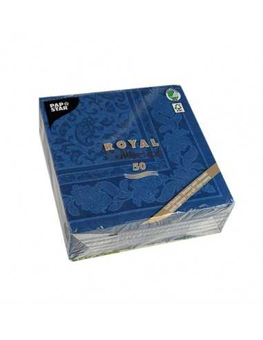 Servilletas papel decoradas Royal Collection azul 40 x 40 cm Ornaments