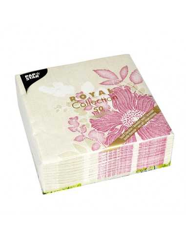 Guardanapos papel decorados cor rosa Royal Collection 40 x 40 cm Anabel