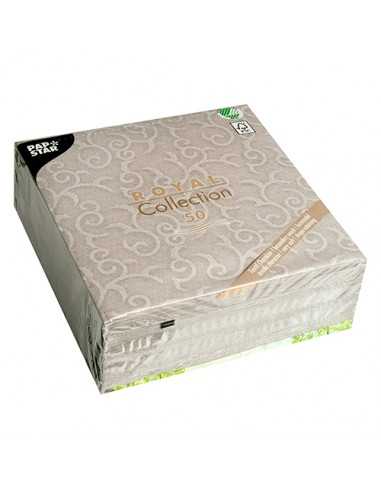 Servilletas papel decoradas color gris 40 x 40 cm Royal Collection Casali