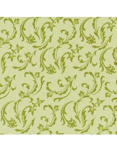 Servilletas de papel decoradas Royal Colection verde oliva 40 x 40 cm Damascato