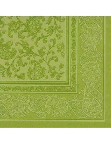 Guardanapos de papel decorados cor verde azeitona Royal Collection 40 x 40 cm "Ornaments"