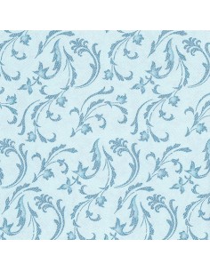 Servilletas de papel decoradas Royal Colection azul turquesa 40 x 40 cm Damascato